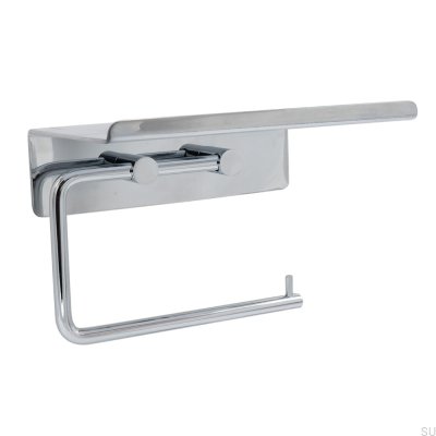 Base Toilettenpapierhalter mit Ablage, poliertes Chrom