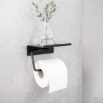 60608-41 Uchwyt na papier toaletowy z półką Base Chrom Polerowany
