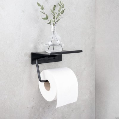 Base Toilettenpapierhalter mit Ablage, poliertes Chrom