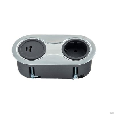 Infini Silber gebürstete Doppel-USB-Buchse