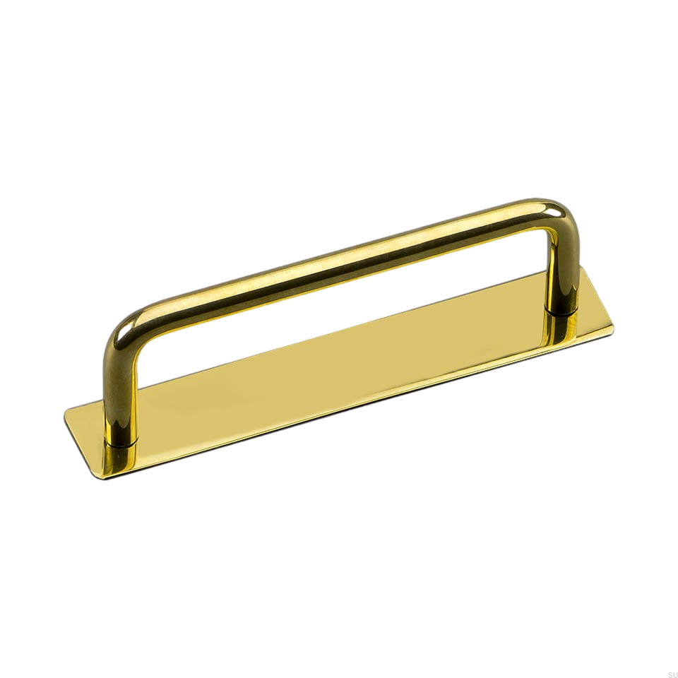 Zdjęcie przedstawia uchwyt meblowy podłużny z podstawą z serii  Royal Deluxe od Beslag Design