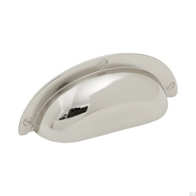 Muschel Möbelgriff Schale 3922 64 Silber Nickel poliert