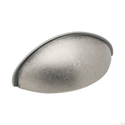 Muschel-Möbelgriff 2532 64 Silber gealtert