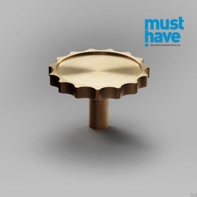 Lexi L Möbelknopf Messing gebürstet Unlackiert