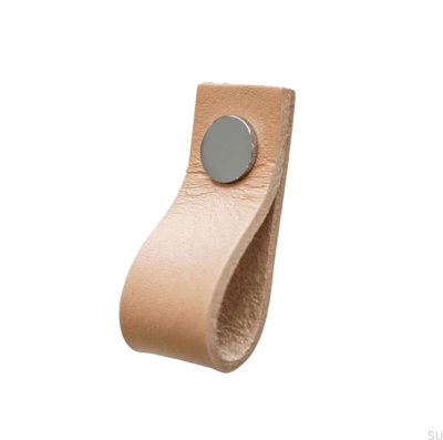 Möbelgriff Loop Leder mit Chrom