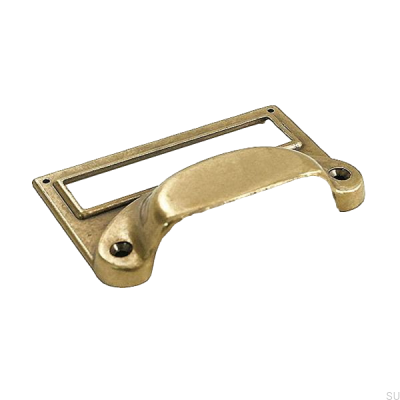 Muschel-Möbelgriff mit Antik-Gold-Label