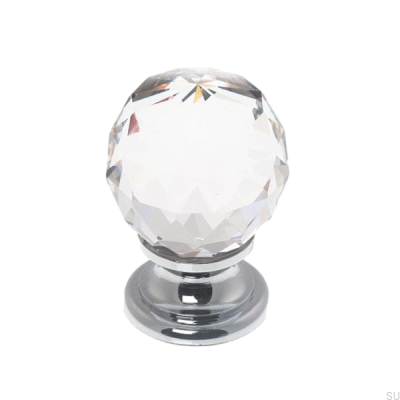 Möbelknopf 9992 Swarovski-Kristall mit silberner Basis