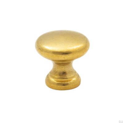 Möbelknopf 411 17 Goldmessing unpoliert unlackiert