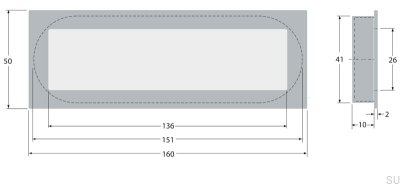 Einbau Möbelgriff 512 160 Silber gebürstet