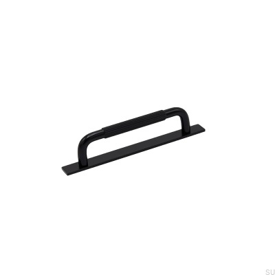 Längsmöbelgriff mit Unterlegscheibe Helix Stripe 128 Aluminium Schwarz