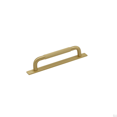 Verlängerter Möbelgriff mit Helix Stripe 128 Unterlegscheibe, Gold Brushed