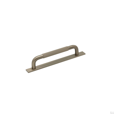 Verlängerter Möbelgriff mit Unterlegscheibe Helix Stripe 128, Silver Brushed