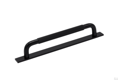 Längsmöbelgriff mit Unterlegscheibe Helix Stripe 160 Aluminium Schwarz