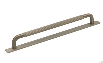 Verlängerter Möbelgriff mit Unterlegscheibe Helix Stripe 224, Silber gebürstet