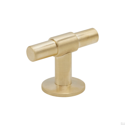 Möbelknopf T-Bar Uniform Messing gebürstet unlackiert