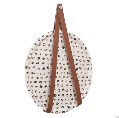 Wandhalter 0150L Leder Braun mit Silber