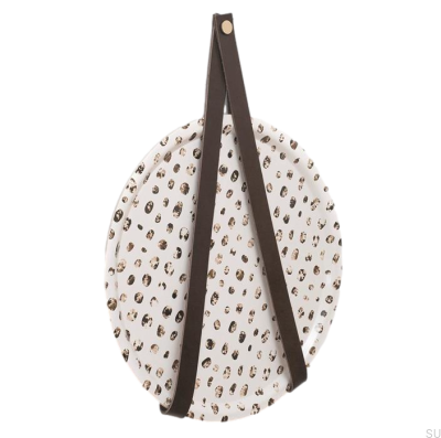 Wandhalter 0150L Leder Dunkelbraun mit Gold