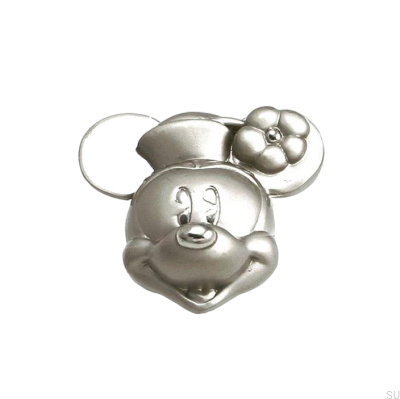 Möbelknauf Minnie Mouse Head Nickel gebürstet