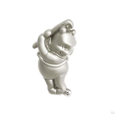 Möbelknauf Winnie the Pooh Golfer Nickel gebürstet