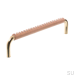 Uchwyt meblowy podłużny 7353 128 Mosiężny Polerowany ze Skórą .png