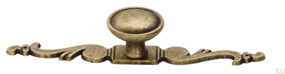 Möbelknopf mit Schild 1546 Antikbronze
