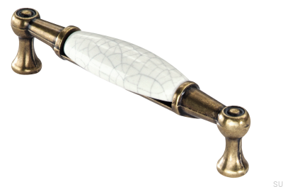 Länglicher Möbelgriff 1699 96 PC Antikgold mit Porzellan