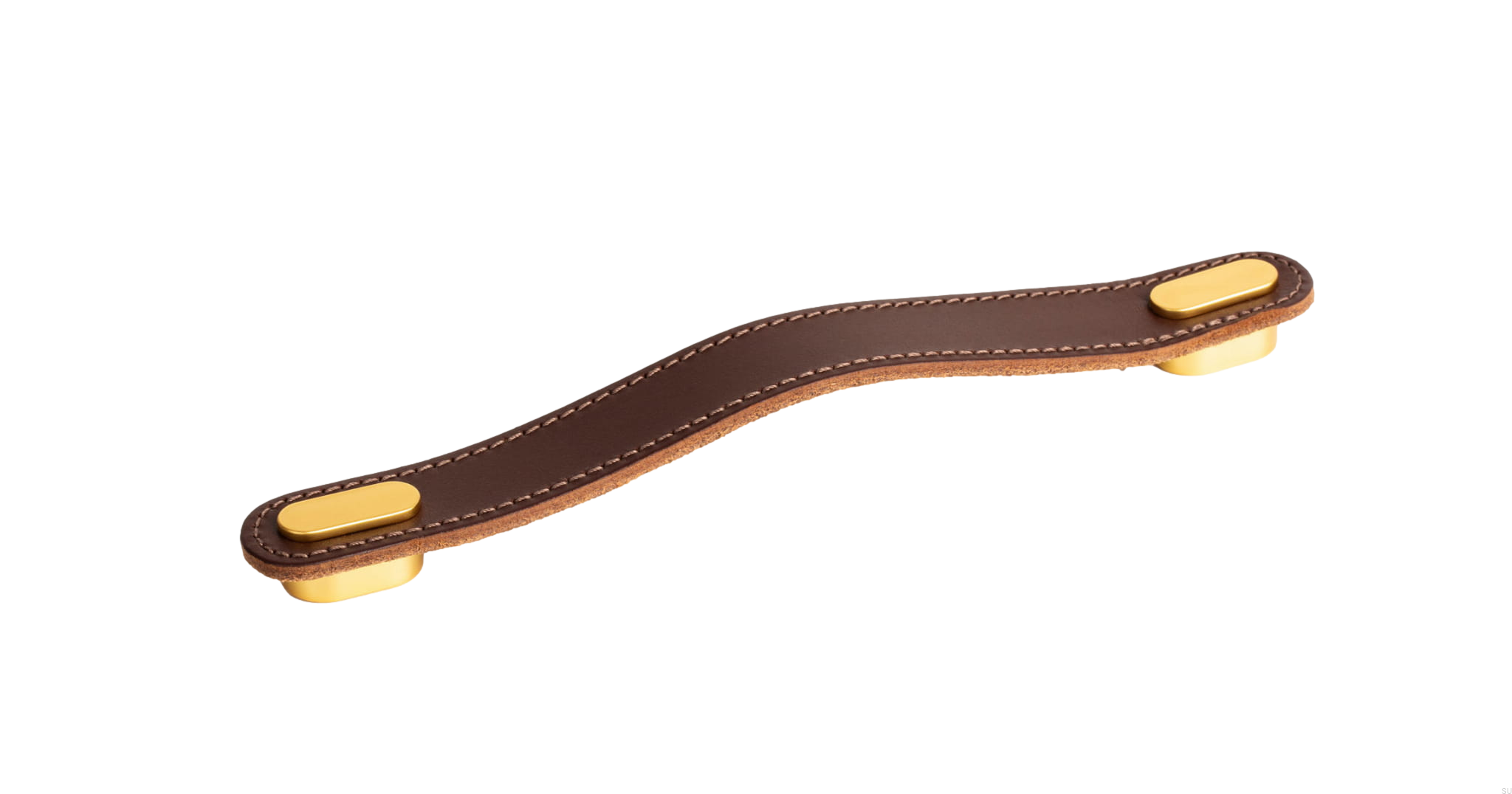 0507160P3628--OBLONG - 22x197mm brown leather+brush gold hdle-Viefe-Skandynawskie-Uchwyty.jpg