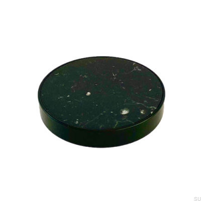 Möbelknopf Marbelo XL, schwarzer Stahl, schwarzer Marmor