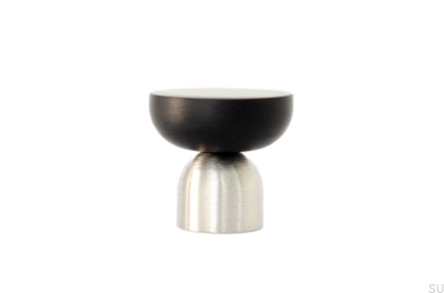 Kokeshi Mix 3032 Möbelknopf, gebürsteter Stahl mit schwarzem Aluminium