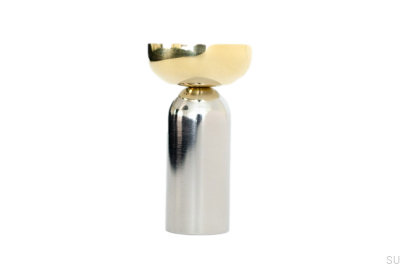 Kokeshi Mix Wandhalter 3052 aus poliertem Stahl mit poliertem Messing