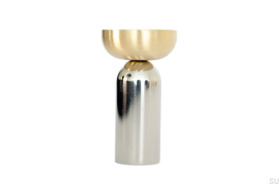 Kokeshi Mix Wandhalter 3052 aus poliertem Stahl mit gebürstetem Messing