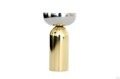 Kokeshi Mix Wandhalter 3052, poliertes Messing, unlackiert mit poliertem Stahl