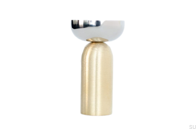 Kokeshi Mix 3052 Wandhalter aus gebürstetem Messing, unlackiert mit poliertem Stahl
