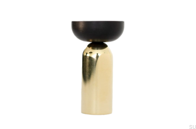 Kokeshi Mix 3052 Wandhalter aus poliertem Messing, unlackiert mit schwarzem Aluminium