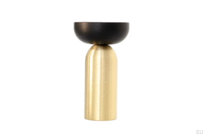 Kokeshi Mix 3052 Wandhalter aus gebürstetem Messing, unlackiert mit schwarzem Aluminium