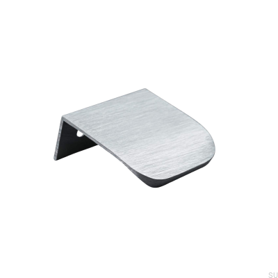 Poppi 40 Kanten-Möbelgriff, gebürstetes Silber