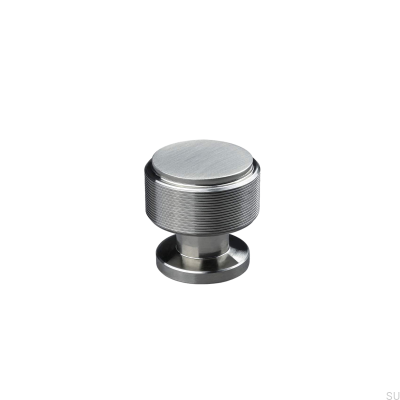 Lonato Stripe 30 Möbelknopf in gebürstetem Silber
