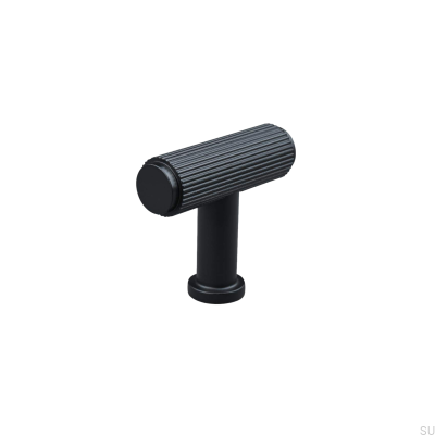 T-Bar Salo Stripe Möbelknopf aus mattschwarzem Metall