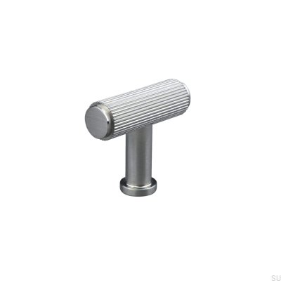 T-Bar Salo Stripe Möbelknopf in gebürstetem Silber