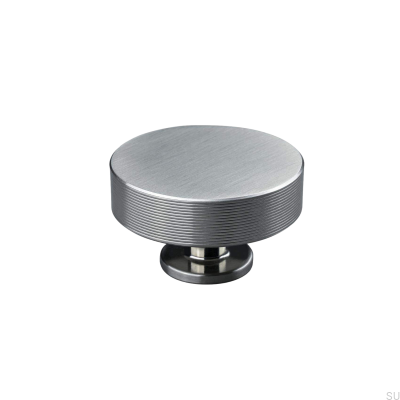 Sassari Stripe 50 Möbelknopf in gebürstetem Silber
