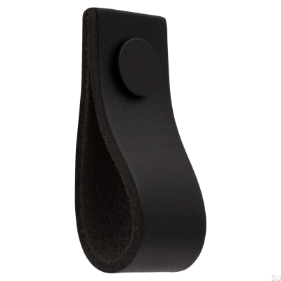 Loop Ari Ledermöbelknopf Schwarz mit Schwarz