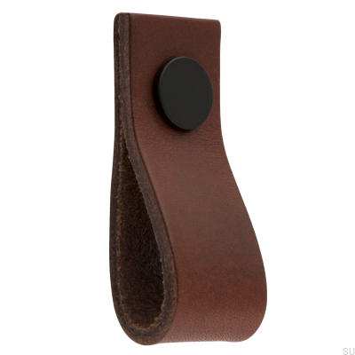 Loop Ari Ledermöbelknopf, Braun und Schwarz