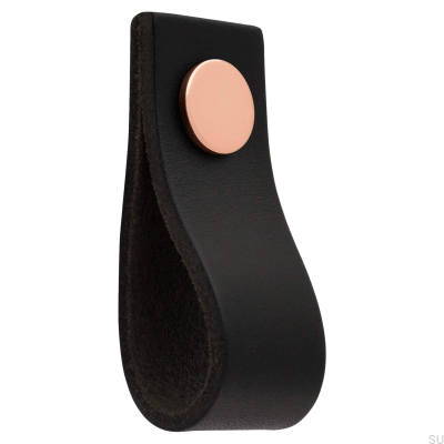 Loop Ari Ledermöbelknopf Schwarz mit Kupfer