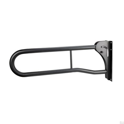 Kippbare, gewölbte Toilettenstange 40134 Mattschwarzer Stahl