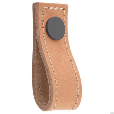 Loop Avio-Ledermöbelknopf, Hellbraun und Grau