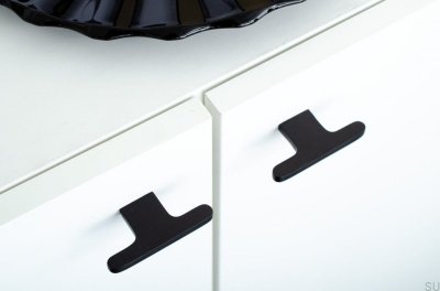 Flat Line 12 Möbelknopf aus Aluminium in Schwarz