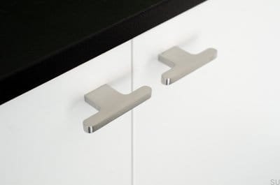 Flat Line 12 Möbelknopf aus gebürstetem Edelstahl