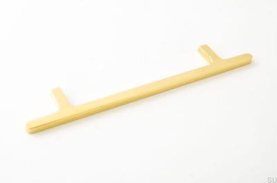 Flat Line 128 länglicher Möbelgriff, Messing poliert, unlackiert