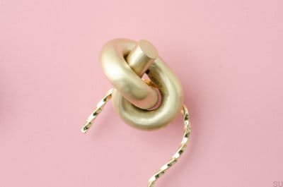 Möbelknopf Knot 50, gebürstetes Messing, unlackiert
