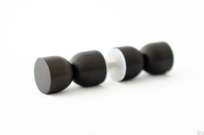 Doppelseitiger Möbelknopf Kokeshi 1832 Aluminium Schwarz